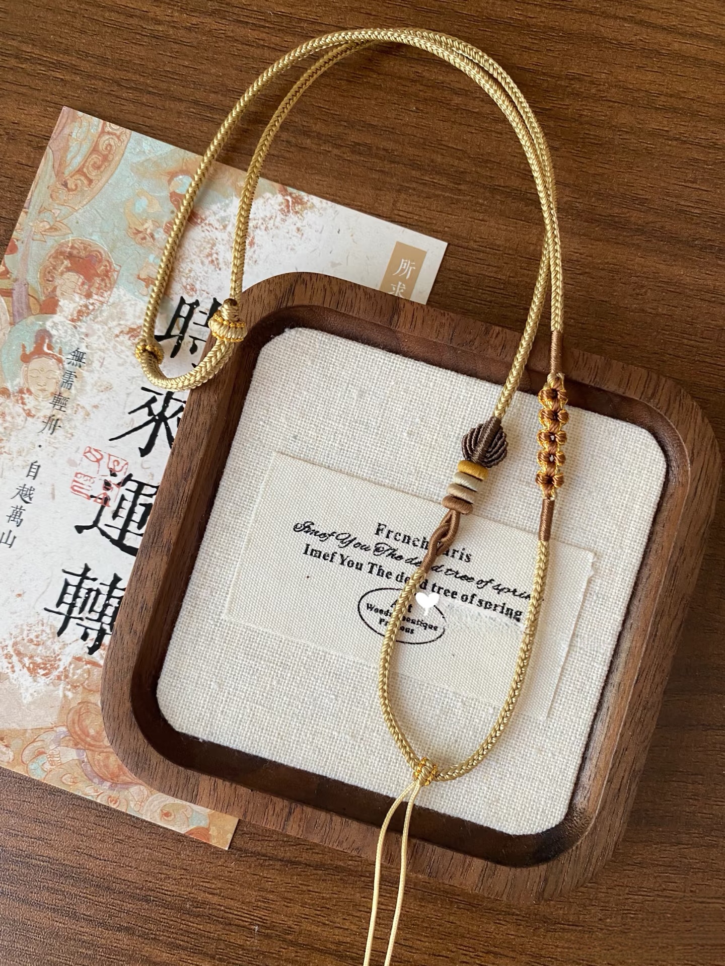 高端吊坠项链绳美拉德全手工编织吊坠绳唐卡佛牌金锁玉石配绳儿童