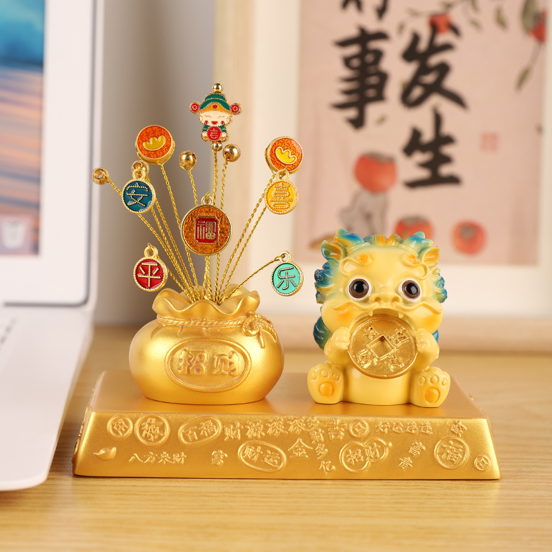 新品招财貔貅小摆件居家办公桌面摆饰工位情绪稳定钱袋车载装饰品