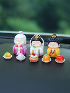 福气小神仙车内装 饰用品女 饰品摆件情绪稳定神器汽车解压中控台装