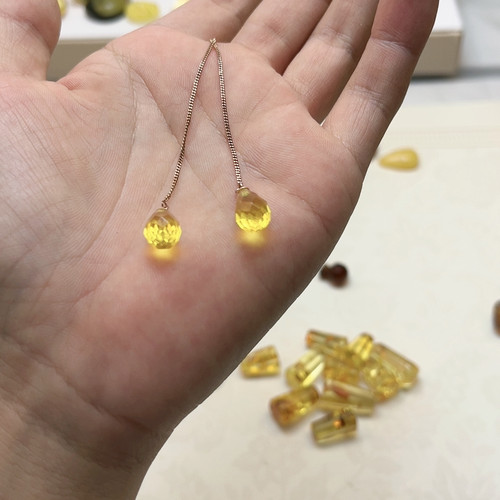 925银钻切耳饰