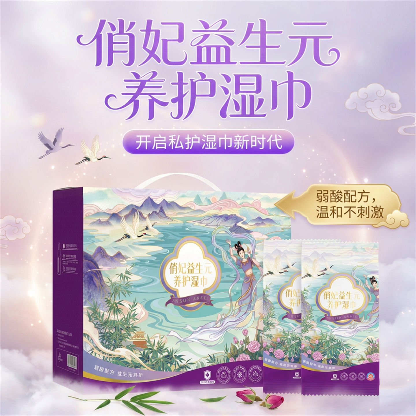 俏妃益生元竹纤维女性私护湿巾图片