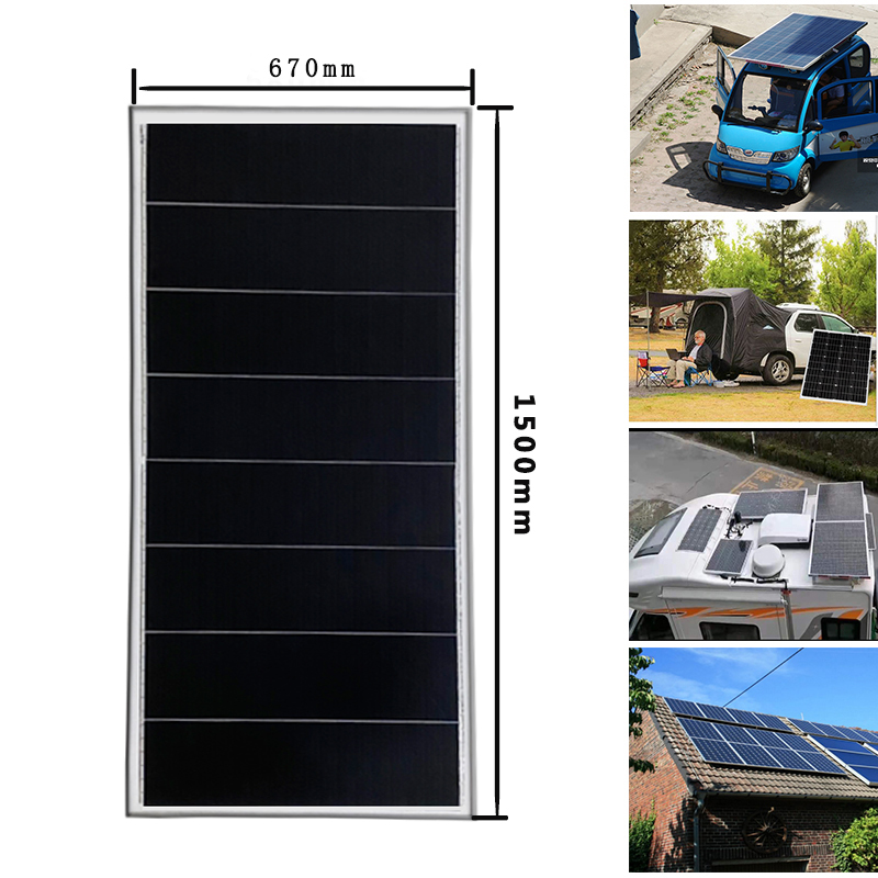 170W厂家直销单晶硅太阳能光伏板电池板足功率可供12V蓄电池充电