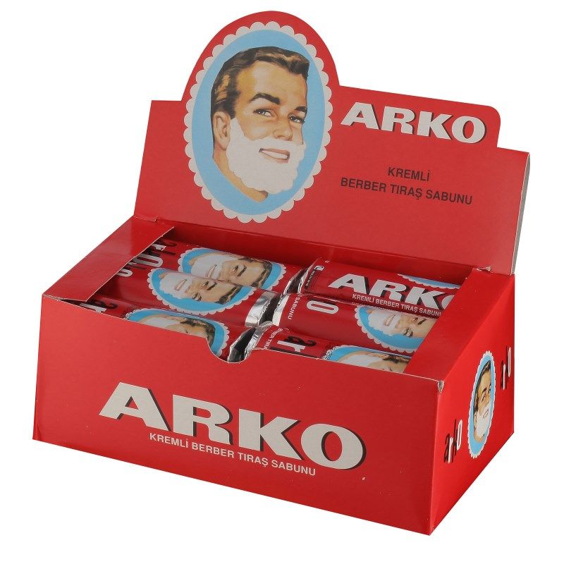 土耳其ARKO剃须皂泡沫丰富便携式固体男士剃须膏75克老式肥皂香