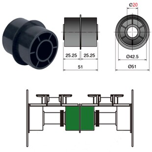 链板线托轮双排回路轮尼龙托轮托辊回路轮饮料线托轮输送拖轮配件