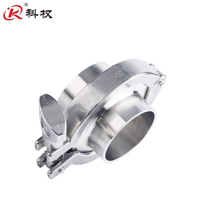 304不锈钢四氟接头垫片快装卡箍套装卡扣法兰卡盘连接管道件PTEF