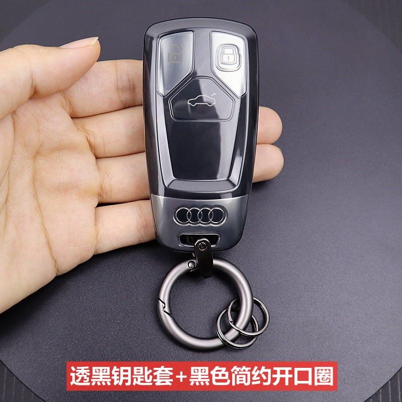 适用于奥迪a4l q5ol钥匙套壳扣用品a5 q7 tt汽车 透明全包超薄