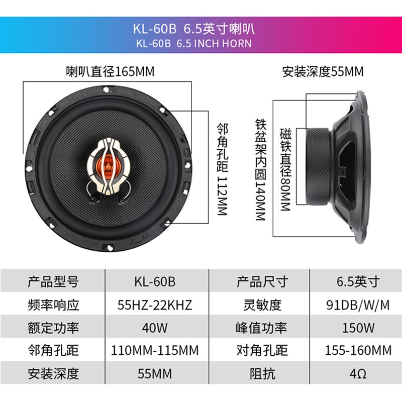 一个单个价汽车音响同轴喇叭4寸5寸6.5寸6x9寸全频通用后尾箱改装