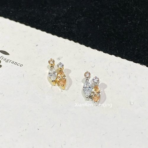 钛合金温柔系耳钉防敏内螺纹