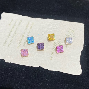 仙人“方糖”钛合金镀金耳钉耳蜗钉 闪闪的大钻16g内螺纹养耳洞