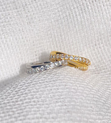 钛合金耳环耳骨环镀金