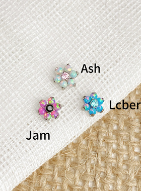 钛合金福利款“Estrus”澳宝花 耳钉/耳骨钉/耳蜗钉/唇钉 16g内牙