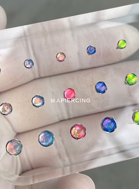 仙人穿刺 花间月 钛合金平底耳钉唇钉耳骨钉眉钉鼻钉内螺纹16g18g