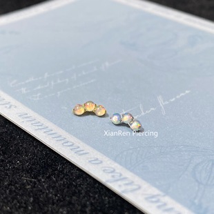 仙人 钛合金“豌豆”澳宝耳钉/耳蜗钉/耳骨钉/flat 16g内螺纹
