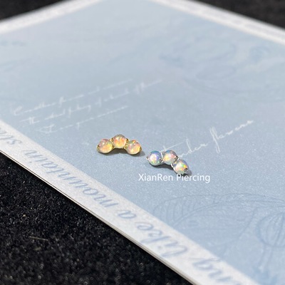 钛合金澳宝个性耳钉镀18K