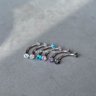 1.2粗内螺纹带钻眉钉rook钉snug钉钛钢医用钢穿刺饰品 仙人穿刺