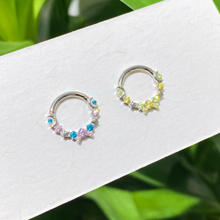 仙人 钛合金耳环/耳骨环/Daith/鼻中隔 16g无缝卡扣环高抛光免摘