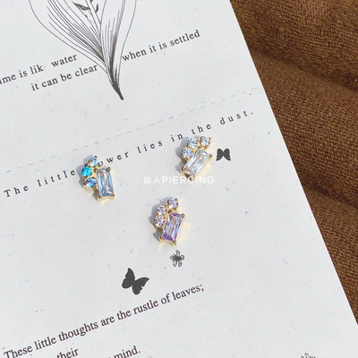 仙人 钛合金“牧云”镀金耳钉/耳蜗钉/耳骨钉/flat16g内螺纹防敏