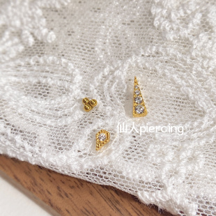 唇钉 18g钛合金 耳钉耳骨钉内螺纹镀金款 防敏 easy 仙人