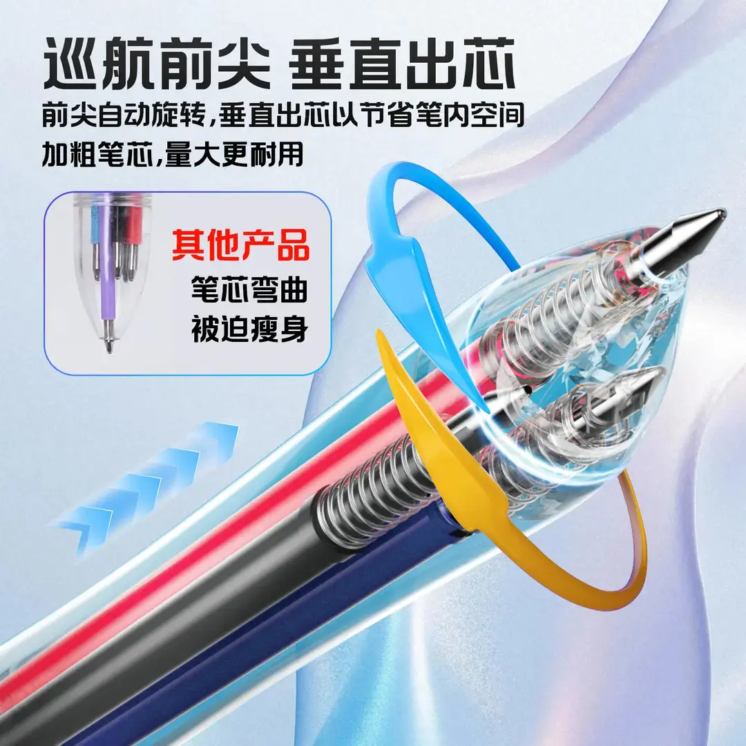 速干顺滑三色中性笔记号批阅