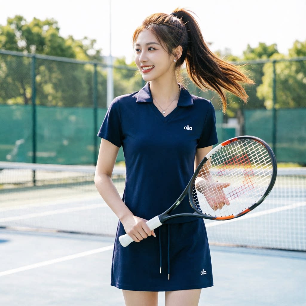 夏季速干运动套装女防走光网球裙