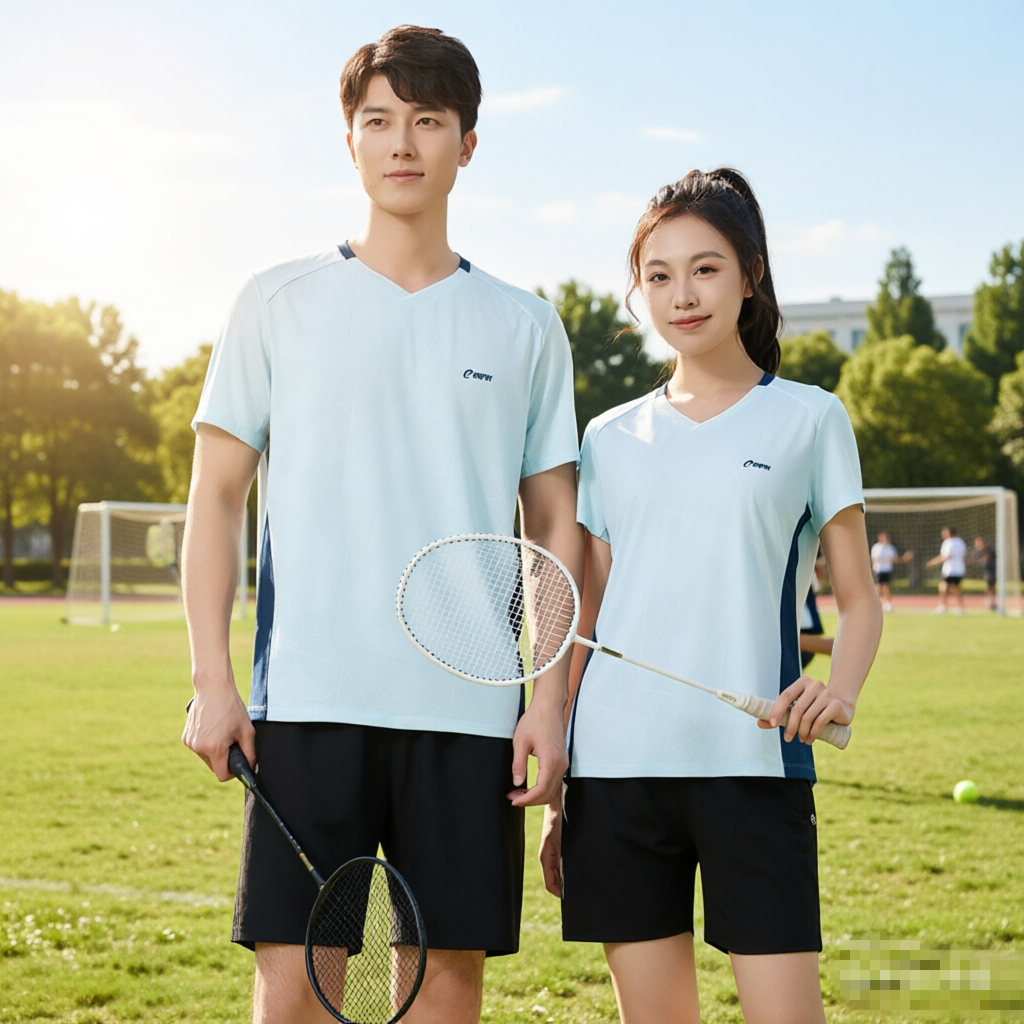 夏季情侣速干运动服套装男女薄款短袖短裤两件套休闲运动跑步夏装