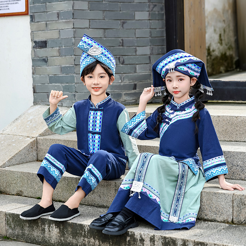 三月三广西壮族演出服儿童苗族瑶族土家族男女童56个少数民族服装