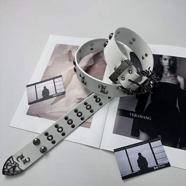 现货SFSN暗黑朋克嘻哈街头男女柳钉重工百搭潮酷个性皮扣荆棘腰带