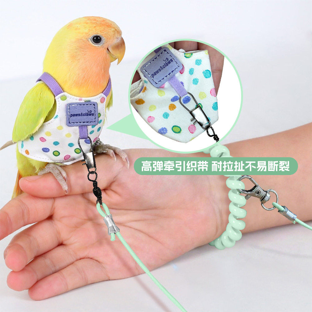 鹦鹉衣服背心放飞绳遛鸟神器外出背带玄风虎皮牡丹牵引防丢飞行服
