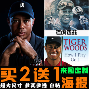 高尔夫球海报运动球场会所俱乐部老虎泰格伍兹高清大尺寸装饰挂画