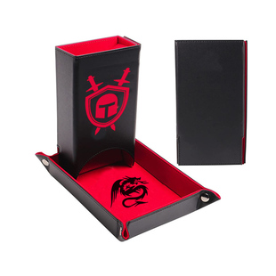 【现货】骰塔骰盘组合 可折叠PU皮 TRPG跑团 COC DND