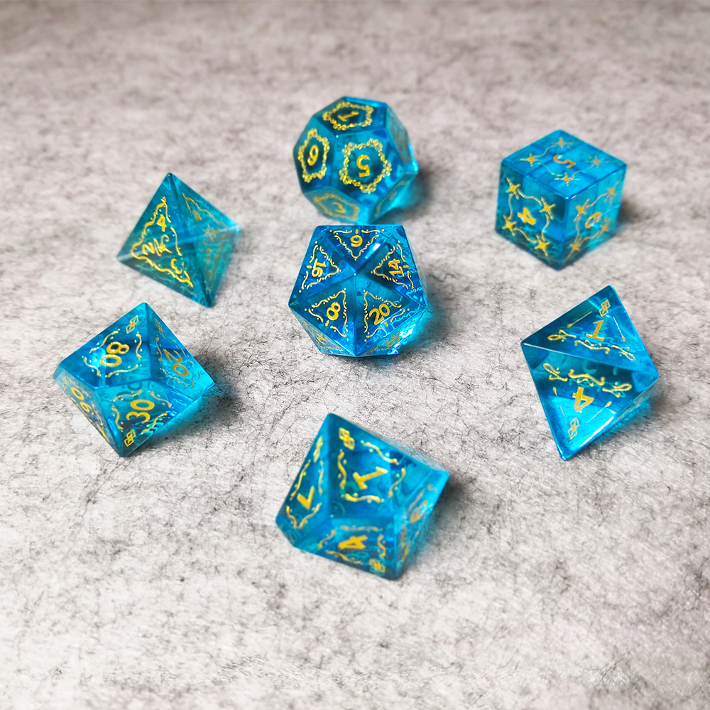 海蓝宝dnd骰子coc跑团骰子龙与地下城宝石克苏鲁的呼唤跑团礼物