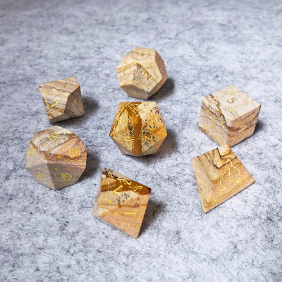 图画石DND&COC跑团宝石多面骰子