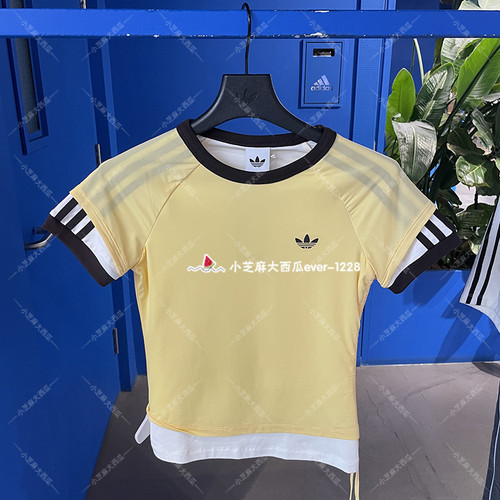 adidas三叶草修身短袖圆领T恤