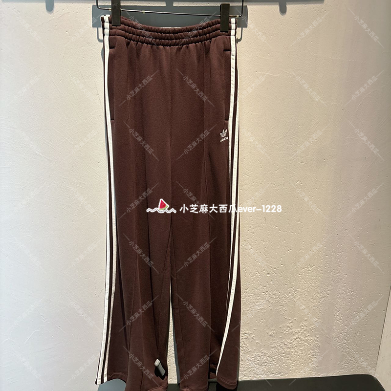 adidas三叶草宽松阔腿运动裤