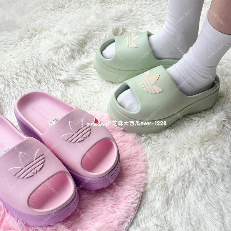 adidas三叶草ADIFOM STAN夏日舒适露趾拖鞋厚底拖鞋JH7467JI2613