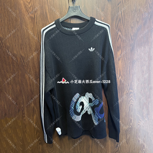 adidas三叶草运动宽松套头针织衫
