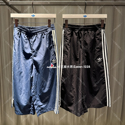 adidas三叶草运动过膝大号短裤