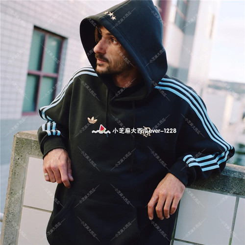 adidas三叶草滑板风连帽卫衣