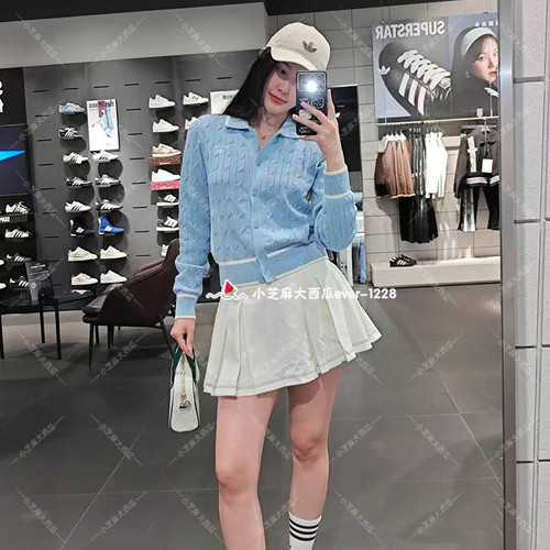 adidas三叶草运动短裙百褶裙