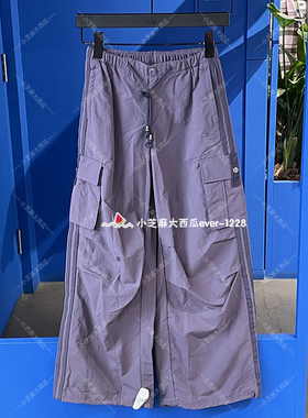 adidas三叶草正品女子大口袋工装风舒适休闲风降落伞运动裤KV6898