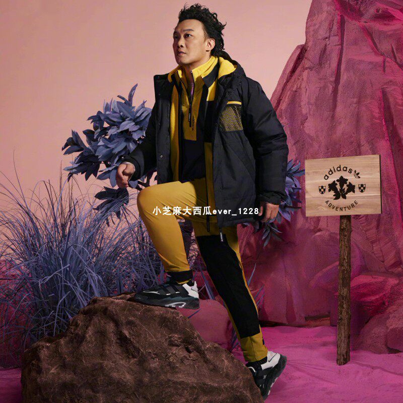 adidas三叶草专柜正品陈奕迅男两件套可拆卸马甲羽绒服外套gj6734