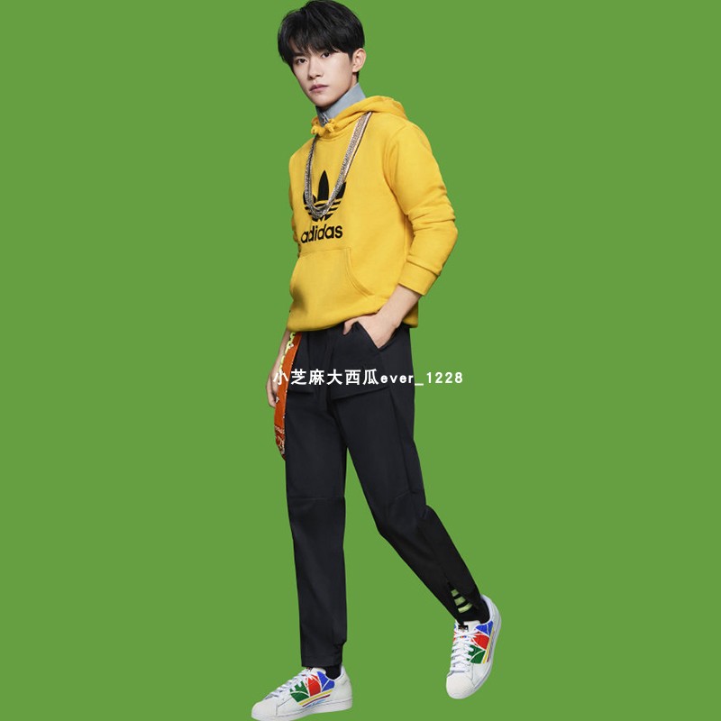 adidas三叶草专柜正品易烊千玺logo图案元气运动卫衣gd9923gj8300