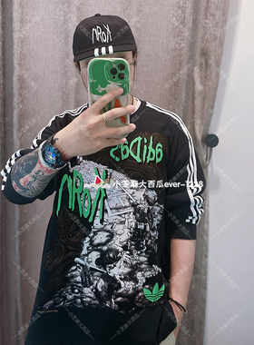 adidas三叶草专柜正品LONGLSEEVE KORN联名复古运动长袖T恤IW7523