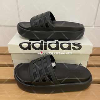 adidas三叶草专柜正品日常款女子休闲厚底增高拖鞋HQ6179HQ6180