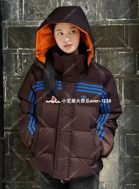 adidas三叶草70S男子保暖运动600蓬连帽面包羽绒服JL9556JN7476