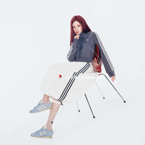 adidas三叶草半身裙花苞裙