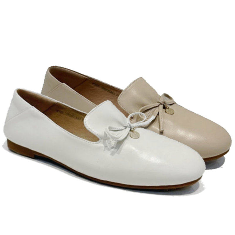 comely康莉女鞋2023春季优雅蝴蝶结羊皮圆头平底浅口单鞋kyq31109