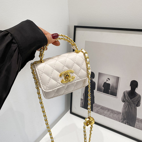 迷你小香风菱格斜挎包包女式2025新款精致百搭链条包手提口红小包