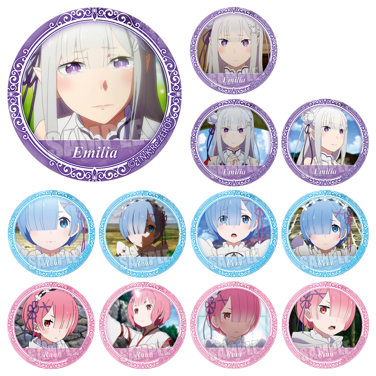 从零开始的异世界生活动漫徽章 爱蜜莉雅/雷姆/拉姆角色吧唧胸章t