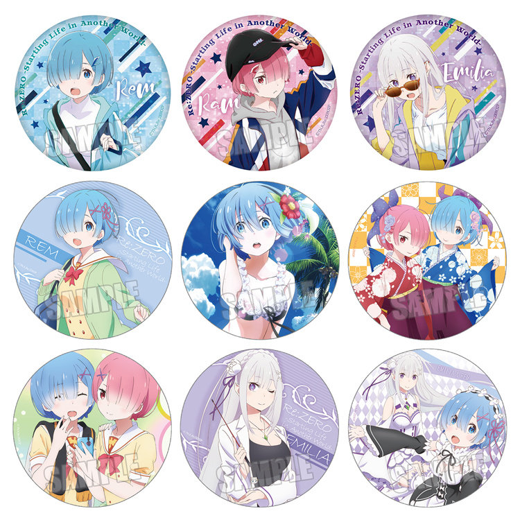 从零开始的异世界生活吧唧 爱蜜莉雅/雷姆/拉姆动漫胸章徽章s